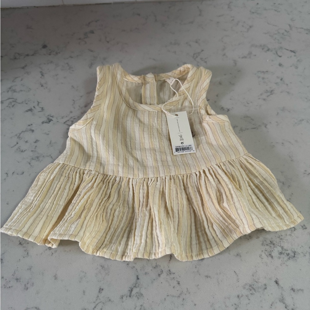 NWT Quincy Mae 12-18month Yellow Striped Dress